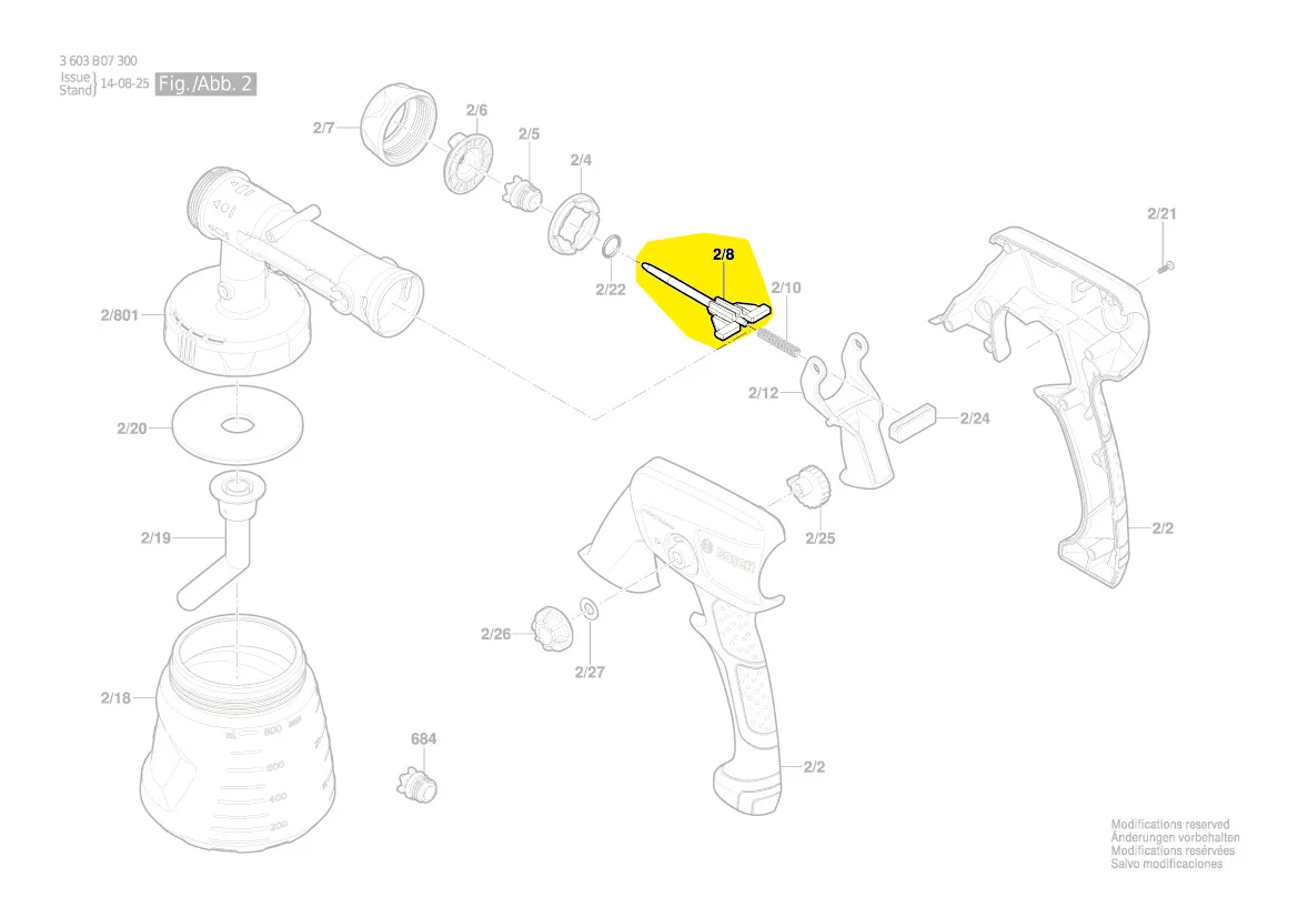 aiguille de valve PFS 1000 / PFS 2000